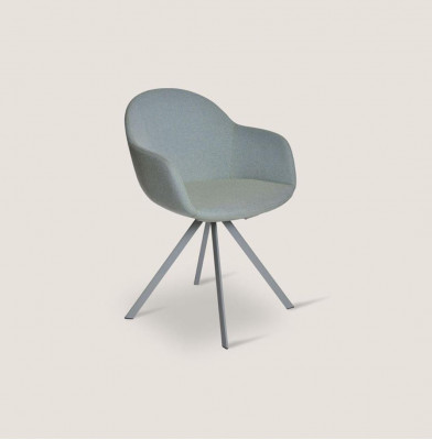 Groue Polsterstull Luxus Textil Fauteuil Iesszëmmer Miwwel Stiler Einsitzer