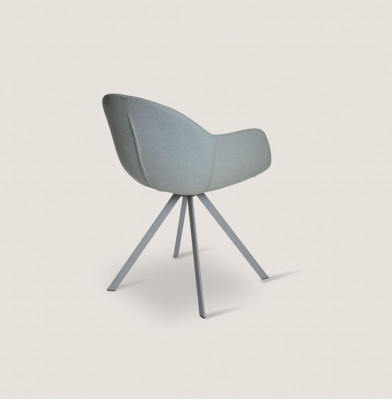 Groue Polsterstull Luxus Textil Fauteuil Iesszëmmer Miwwel Stiler Einsitzer