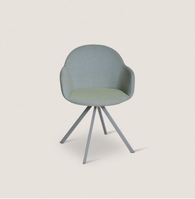 Groue Polsterstull Luxus Textil Fauteuil Iesszëmmer Miwwel Stiler Einsitzer