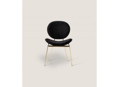 Schwaarze Designerstull mat Edelstolssäitleche Moderne Iesszëmmerstull.