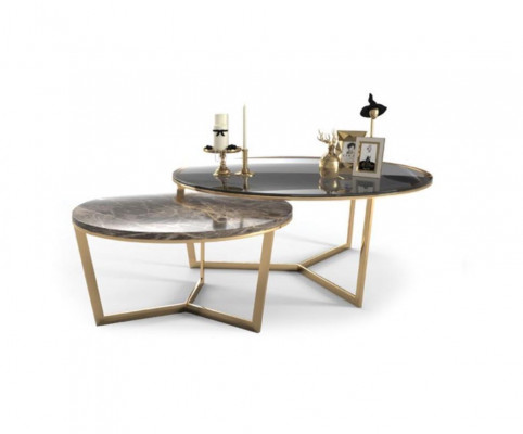 Couchtisch Kaffisdësch Niewendësch Designer Wunnzëmmertësch Dëscher 2x