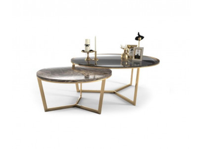 Couchtisch Kaffisdësch Niewendësch Designer Wunnzëmmertësch Dëscher 2x