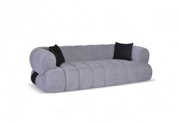Groue Polstersofa Luxus 3-Sëtzer Couch Polster Wunnzëmmer Sofasen Couchen