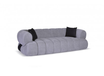 Groue Polstersofa Luxus 3-Sëtzer Couch Polster Wunnzëmmer Sofasen Couchen