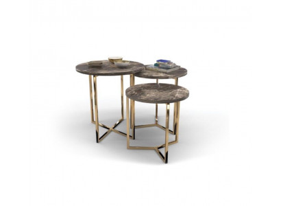 Designer 3x Marmor Bäizëmmer Dëscher Luxus Wunnzëmmer Dëscher Couch Dëscher Dësch