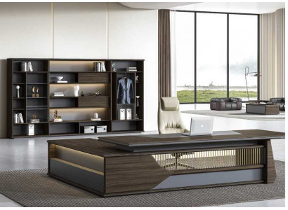 Eckschreiwepult Büro Ariichtung Chef Zëmmer Miwwelen Design Schreiwepult