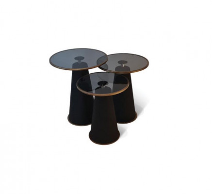 Modern Set vu schwaarzen Niewendëscher 3x Luxus Wunnzëmmer Couchtischen Nei