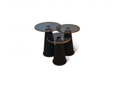 Modern Set vu schwaarzen Niewendëscher 3x Luxus Wunnzëmmer Couchtischen Nei