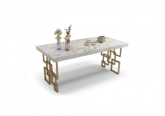 Designer Wäissen Iessdësch Iesszëmmer Miwwel Eleganten Marmer Dësch Modern