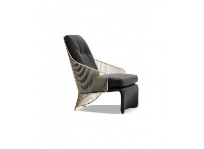 Designer Wunnzëmmer Fauteuil Schwaarze Sëtzer Lounge Polster Miwwel