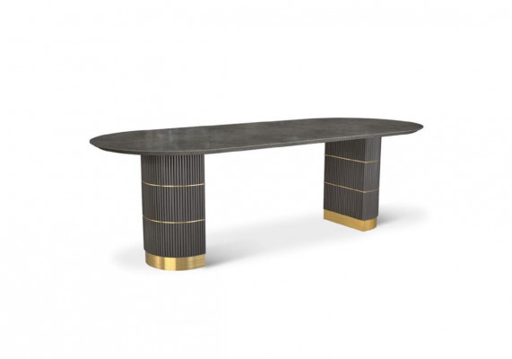 Grousen Designer Iessdësch Iesszëmmer Miwwelen Mat Metallféiss Holzgestell Dësch