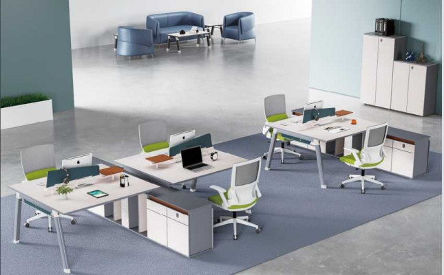 Büro Ariichtung Miwwelen Schreifdëscher Teamdësch Empfangsdësch Bürosmiwwelen