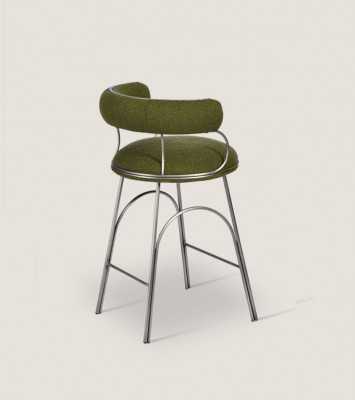 Olivgrénge Barhocker Luxus Lehnstuhl Designer Fotell Polster Miwwelen