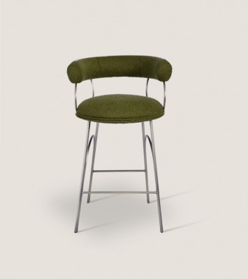 Olivgrénge Barhocker Luxus Lehnstuhl Designer Fotell Polster Miwwelen