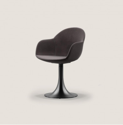 Designer schwaarze Salle-à-manger-Stull mat Edelstolfouss Luxus Einsëtzeger Neit