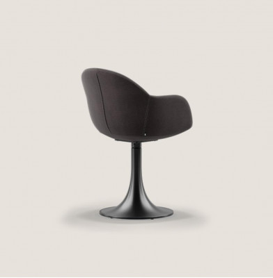 Designer schwaarze Salle-à-manger-Stull mat Edelstolfouss Luxus Einsëtzeger Neit