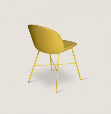Gelber Stuhl Esszimmer Sitzer Luxus Designer Textil Stühle Sitz Möbel