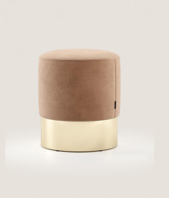Beige Fousshocker Designer Pouff Näschthocker Polster Sëtzmöbel Textil