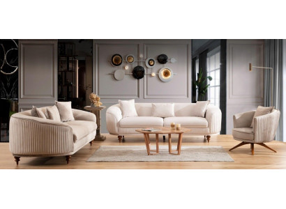 Canapé Couchage Samett Gepolstert Sëtz 321 Sëtz Garnitur Design Holz Canapé Nei