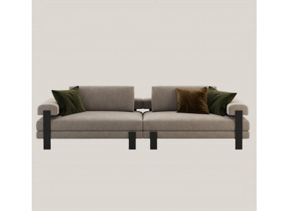 Sofa 2 Sëtzer Textil Holz Modern Sofa Polster Couch Design Luxus Nei