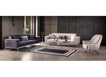 Canapé Samt Polster Sëtz 3311 Design Canapéë Metall Garnitur Couchen Nei