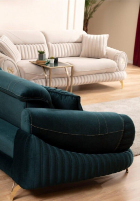 Wunnzëmmer Polstermiwwel Textil Sofasangarnitur 331 Sëtzer Modernt Sofa
