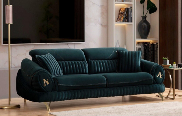 Wunnzëmmer Polstermiwwel Textil Sofasangarnitur 331 Sëtzer Modernt Sofa