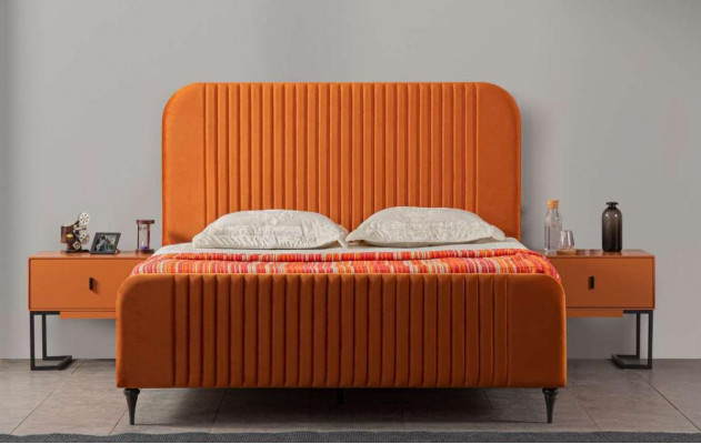 Schlofzëmmer Bett 2x Nuetsdëscher Luxus Komplett Sets Miwwelen Zëmmer 3 Deeler.