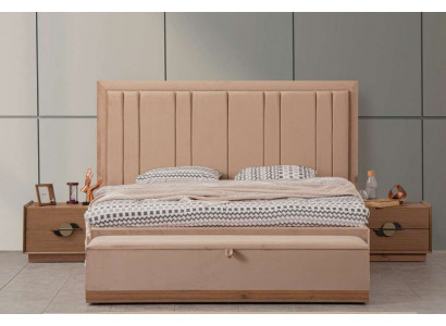Schlofzëmmer Bett 180x200 2x Nuetsdëscher 3-Deeler-Set Luxus Modern