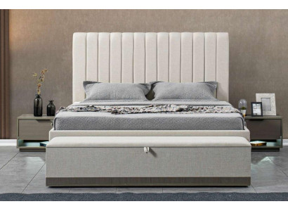 Luxus Schlofzëmmer Miwwelen Bett 2x Nuetsschaf Set Better Hotel Miwwelen Nei 3tlg.