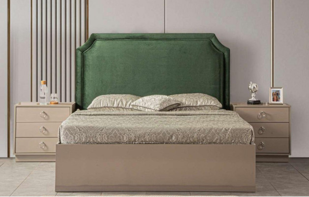 Bett 2x Nuetsdëscher Modern Schlofkummer Miwwelen Luxus Holz Design 3stéck.