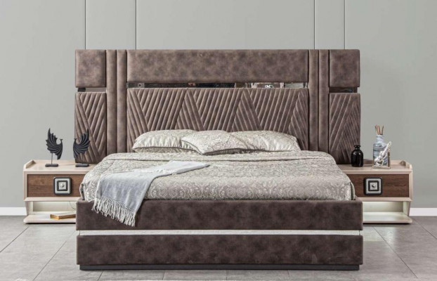 Bett 2x Nuetsdëscher 3 tlg. Schlofzëmmer Sets Design Modern Luxus Better