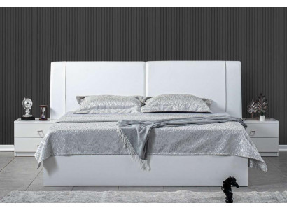 Bett 2x Nuetsdëscher 3 tlg. Schlofkummer Set Design Luxus Garnitur Miwwelen