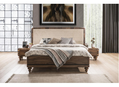 Schlofkummer Miwwelen Luxus Designer Bett 2x Nuetsdëscher Duebelbett 3tlg