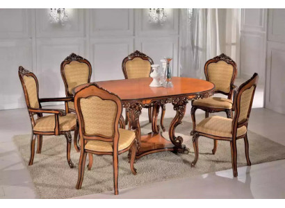 Set Iessdësch 4x Still 2x Armlehnstiller Iessdëschgrupp Holzstill Dëscher