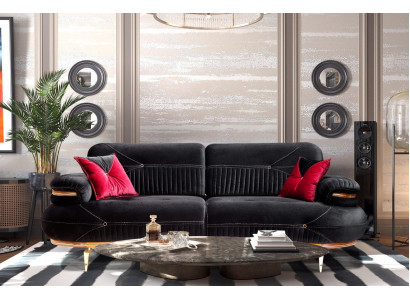 Exklusiv 3-Sëtz-Sofa modern neit Textildesign Wunnzëmmer