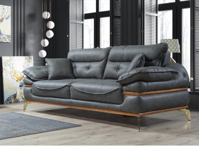 Modern groi Sofa am Wunnzëmmer Exklusivt 3-Sëtz-Sofa