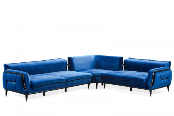 Blo L-Form Polstersofa Designer Eckcanapé Stoff Bezuch Wunnsëtzmiwwel