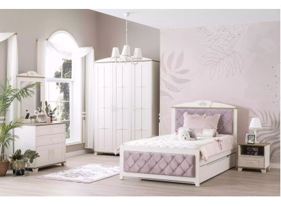 Chesterfield Funktiouns-Bett Auszéiht Bett fir Kanner Bett 120 Holz Rosa