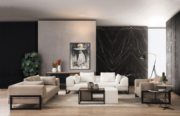 Sofagarnitur Komplett Polstersofa Canapégruppe Gro Stoff Stoffsofa