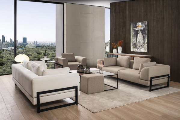 Sofagarnitur Komplett Polstersofa Canapégruppe Gro Stoff Stoffsofa