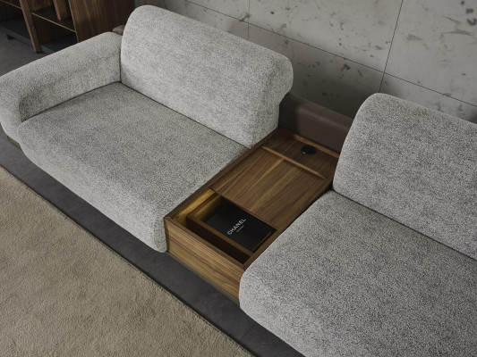 Garnitur Véiersëtzer Sofagarnitur Fotell Stoff Stoffsofa Modern Sofa