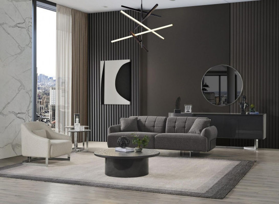 Couchen Polstersofa Gro Komplett Drësëtzeger Fauteuil Modern 2 Stéck Sofae Nei