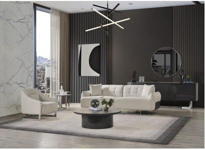 Luxus Couchen Polstersofa Wäiss Komplett Dräisëtzer Fauteuil 2stécker Canapéen