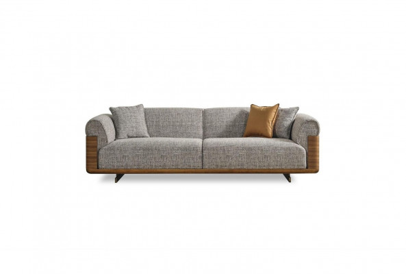 Dreiplatze Sofa 3 Sëtzer Polstersofa Gro Stoff Polyester Couch Modern