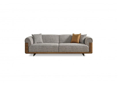 Dreiplatze Sofa 3 Sëtzer Polstersofa Gro Stoff Polyester Couch Modern