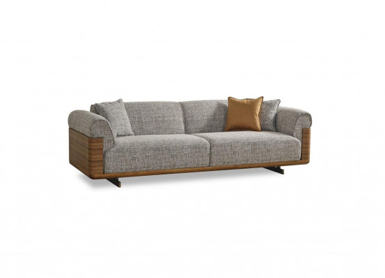 Dreiplatze Sofa 3 Sëtzer Polstersofa Gro Stoff Polyester Couch Modern