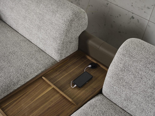 Viersëtz Sofa Couch 4 Sëtz Gro Stoff Modern Stoffsofa Polstersofa