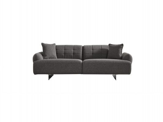 Dräisëtzer Sofa 3 Sëtzer Polstersofa Gro Stoff Polyester Canapé Modern Neien