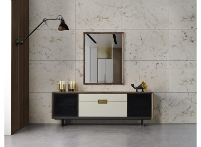 Anrichte Sideboard mat Spigel Kommode Holz Méifarweg Iesszëmmer Set